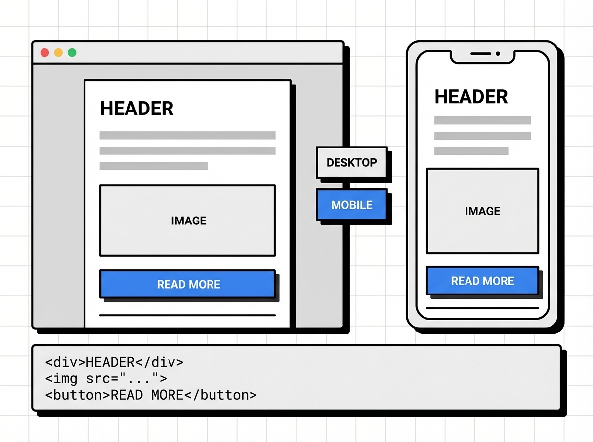 Responsive desktop and mobile email preview with code
